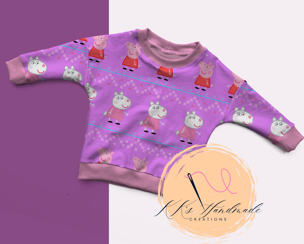 Pink pig ugly sweater